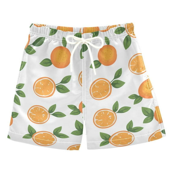 FORMRS Boys Swim Trunks Quick Dry Mesh Liner Boardshorts Sizes XS-XL, Orange