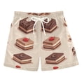 thumbnail image 1 of FORMRS Boys Swim Trunks Quick Dry Mesh Liner Boardshorts Sizes XS-XL, Pink Cakes, 1 of 7