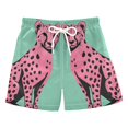 thumbnail image 1 of FORMRS Boys Swim Trunks Quick Dry Mesh Liner Boardshorts Sizes XS-XL, Pink Cheetah, 1 of 7