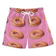 thumbnail image 1 of FORMRS Boys Swim Trunks Quick Dry Mesh Liner Boardshorts Sizes XS-XL, Pink Doughnuts, 1 of 7
