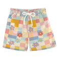 thumbnail image 1 of FORMRS Boys Swim Trunks Quick Dry Mesh Liner Boardshorts Sizes XS-XL, Pink Floral, 1 of 7