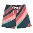 thumbnail image 1 of FORMRS Boys Swim Trunks Quick Dry Mesh Liner Boardshorts Sizes XS-XL, Pink Geometric, 1 of 7