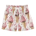 thumbnail image 1 of FORMRS Boys Swim Trunks Quick Dry Mesh Liner Boardshorts Sizes XS-XL, Pink Ice Cream Pattern, 1 of 7