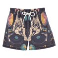 thumbnail image 1 of FORMRS Boys Swim Trunks Quick Dry Mesh Liner Boardshorts Sizes XS-XL, Pink Record, 1 of 7