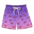 thumbnail image 1 of FORMRS Boys Swim Trunks Quick Dry Mesh Liner Boardshorts Sizes XS-XL, Pixel Love, 1 of 7