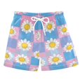 thumbnail image 1 of FORMRS Boys Swim Trunks Quick Dry Mesh Liner Boardshorts Sizes XS-XL, Playful Daisy, 1 of 7