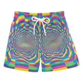 thumbnail image 1 of FORMRS Boys Swim Trunks Quick Dry Mesh Liner Boardshorts Sizes XS-XL, Psychedelic Pattern, 1 of 7