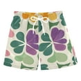 thumbnail image 1 of FORMRS Boys Swim Trunks Quick Dry Mesh Liner Boardshorts Sizes XS-XL, Purple Clover Pattern, 1 of 7