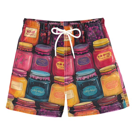 FORMRS Boys Swim Trunks Quick Dry Mesh Liner Boardshorts Sizes XS-XL, Purple Jar