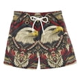 thumbnail image 1 of FORMRS Boys Swim Trunks Quick Dry Mesh Liner Boardshorts Sizes XS-XL, Red Abstract Eagle, 1 of 7