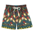 thumbnail image 1 of FORMRS Boys Swim Trunks Quick Dry Mesh Liner Boardshorts Sizes XS-XL, Red Christmas Light, 1 of 7