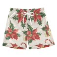 thumbnail image 1 of FORMRS Boys Swim Trunks Quick Dry Mesh Liner Boardshorts Sizes XS-XL, Red Christmas Poinsettia, 1 of 7