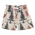 thumbnail image 1 of FORMRS Boys Swim Trunks Quick Dry Mesh Liner Boardshorts Sizes XS-XL, Red Deer, 1 of 7