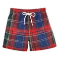 thumbnail image 1 of FORMRS Boys Swim Trunks Quick Dry Mesh Liner Boardshorts Sizes XS-XL, Red Green Pattern, 1 of 7