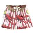 thumbnail image 1 of FORMRS Boys Swim Trunks Quick Dry Mesh Liner Boardshorts Sizes XS-XL, Red Lobster, 1 of 7