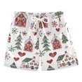 thumbnail image 1 of FORMRS Boys Swim Trunks Quick Dry Mesh Liner Boardshorts Sizes XS-XL, Red Nordic Christmas, 1 of 7