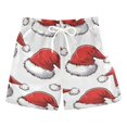 thumbnail image 1 of FORMRS Boys Swim Trunks Quick Dry Mesh Liner Boardshorts Sizes XS-XL, Red Santa Hats Pattern, 1 of 7