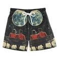 thumbnail image 1 of FORMRS Boys Swim Trunks Quick Dry Mesh Liner Boardshorts Sizes XS-XL, Red Sitting on The Moon, 1 of 7