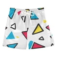 thumbnail image 1 of FORMRS Boys Swim Trunks Quick Dry Mesh Liner Boardshorts Sizes XS-XL, Red Triangles, 1 of 7