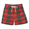 thumbnail image 1 of FORMRS Boys Swim Trunks Quick Dry Mesh Liner Boardshorts Sizes XS-XL, Red and Blue Pattern, 1 of 7