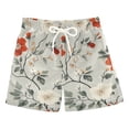 thumbnail image 1 of FORMRS Boys Swim Trunks Quick Dry Mesh Liner Boardshorts Sizes XS-XL, Red and White Floral Pattern, 1 of 7