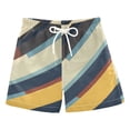 thumbnail image 1 of FORMRS Boys Swim Trunks Quick Dry Mesh Liner Boardshorts Sizes XS-XL, Retro Colorful Stripes, 1 of 7