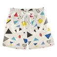 thumbnail image 1 of FORMRS Boys Swim Trunks Quick Dry Mesh Liner Boardshorts Sizes XS-XL, Retro Triangles, 1 of 7