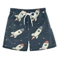 thumbnail image 1 of FORMRS Boys Swim Trunks Quick Dry Mesh Liner Boardshorts Sizes XS-XL, Rocket Pattern, 1 of 7