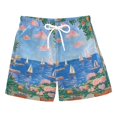 thumbnail image 1 of FORMRS Boys Swim Trunks Quick Dry Mesh Liner Boardshorts Sizes XS-XL, Sea Window, 1 of 7