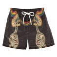 thumbnail image 1 of FORMRS Boys Swim Trunks Quick Dry Mesh Liner Boardshorts Sizes XS-XL, Skeleton Stripes, 1 of 7