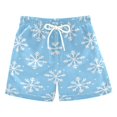 thumbnail image 1 of FORMRS Boys Swim Trunks Quick Dry Mesh Liner Boardshorts Sizes XS-XL, Snowflake Pattern, 1 of 7