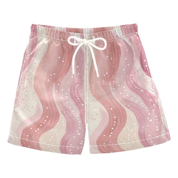 FORMRS Boys Swim Trunks Quick Dry Mesh Liner Boardshorts Sizes XS-XL, Soft Brown Pattern