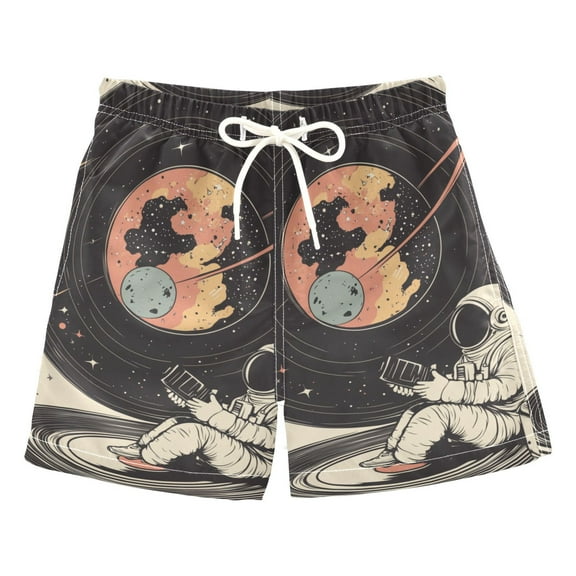 FORMRS Boys Swim Trunks Quick Dry Mesh Liner Boardshorts Sizes XS-XL, Space Record