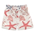 thumbnail image 1 of FORMRS Boys Swim Trunks Quick Dry Mesh Liner Boardshorts Sizes XS-XL, Starfish Seashell, 1 of 7