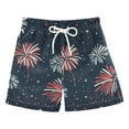 thumbnail image 1 of FORMRS Boys Swim Trunks Quick Dry Mesh Liner Boardshorts Sizes XS-XL, Starry Fireworks Pattern, 1 of 7