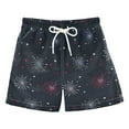 thumbnail image 1 of FORMRS Boys Swim Trunks Quick Dry Mesh Liner Boardshorts Sizes XS-XL, Starry Night Pattern, 1 of 7