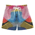 thumbnail image 1 of FORMRS Boys Swim Trunks Quick Dry Mesh Liner Boardshorts Sizes XS-XL, Stripes Pattern, 1 of 7