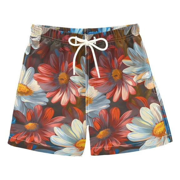 FORMRS Boys Swim Trunks Quick Dry Mesh Liner Boardshorts Sizes XS-XL, Vibrant Floral