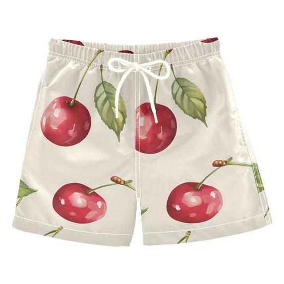 FORMRS Boys Swim Trunks Quick Dry Mesh Liner Boardshorts Sizes XS-XL, Watercolor Cherry