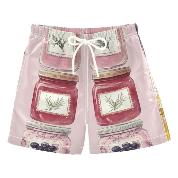 FORMRS Boys Swim Trunks Quick Dry Mesh Liner Boardshorts Sizes XS-XL, Watercolor Jar