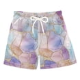 thumbnail image 1 of FORMRS Boys Swim Trunks Quick Dry Mesh Liner Boardshorts Sizes XS-XL, Watercolor Marble Pattern, 1 of 7