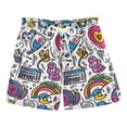 thumbnail image 1 of FORMRS Boys Swim Trunks Quick Dry Mesh Liner Boardshorts Sizes XS-XL, White Doodle Pattern, 1 of 7
