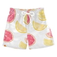 thumbnail image 1 of FORMRS Boys Swim Trunks Quick Dry Mesh Liner Boardshorts Sizes XS-XL, White Grapefruit Slices, 1 of 7