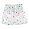 thumbnail image 1 of FORMRS Boys Swim Trunks Quick Dry Mesh Liner Boardshorts Sizes XS-XL, White Retro Pattern, 1 of 7
