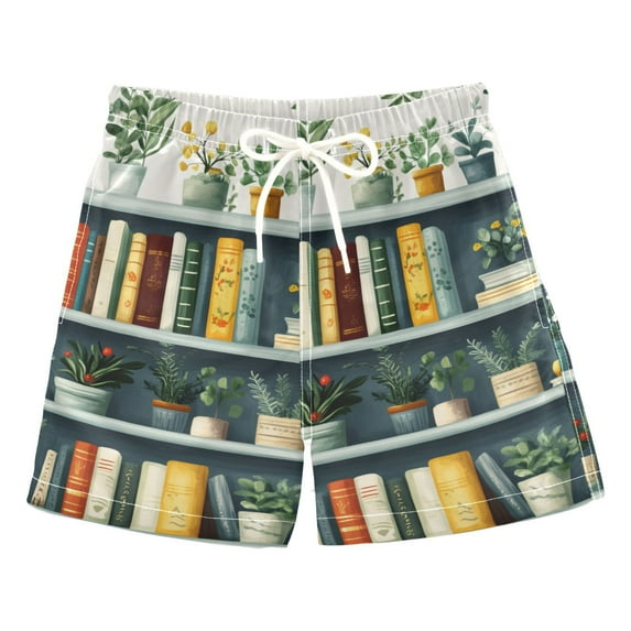 FORMRS Boys Swim Trunks Quick Dry Mesh Liner Boardshorts Sizes XS-XL, White Shelf