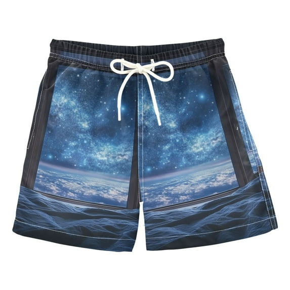 FORMRS Boys Swim Trunks Quick Dry Mesh Liner Boardshorts Sizes XS-XL, Window Space