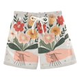 thumbnail image 1 of FORMRS Boys Swim Trunks Quick Dry Mesh Liner Boardshorts Sizes XS-XL, Yellow Cute Flower, 1 of 7