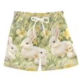 thumbnail image 1 of FORMRS Boys Swim Trunks Quick Dry Mesh Liner Boardshorts Sizes XS-XL, Yellow Floral Rabbit, 1 of 7