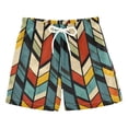 thumbnail image 1 of FORMRS Boys Swim Trunks Quick Dry Mesh Liner Boardshorts Sizes XS-XL, Yellow Geometric, 1 of 7
