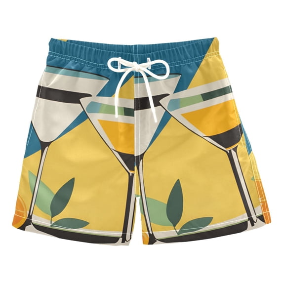 FORMRS Boys Swim Trunks Quick Dry Mesh Liner Boardshorts Sizes XS-XL, Yellow Glasses